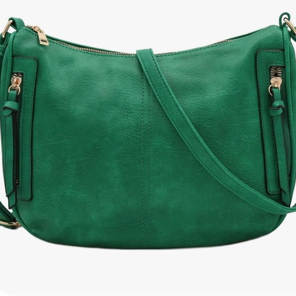 New FashionPuzzle Faux Leather Crossbody Saddle Bag Kelly Green - Picture 1 of 12